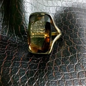 Vintage smokey quartz fashion ring